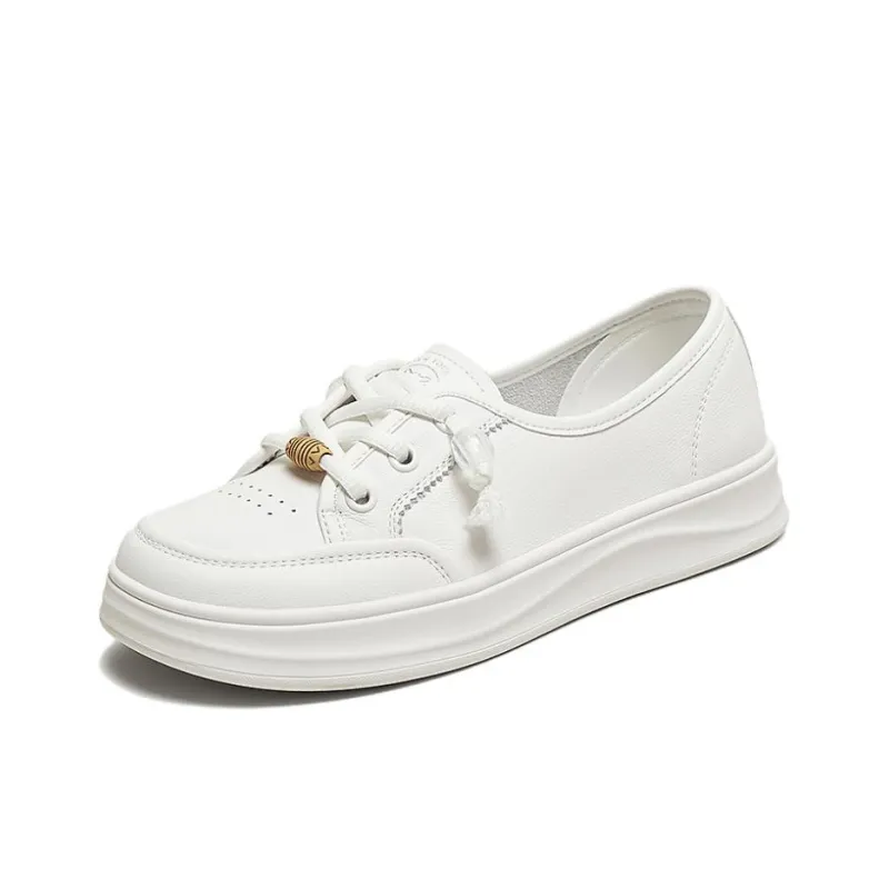 BASTO Breathable Low Top Skateboard Shoes Women's White-1