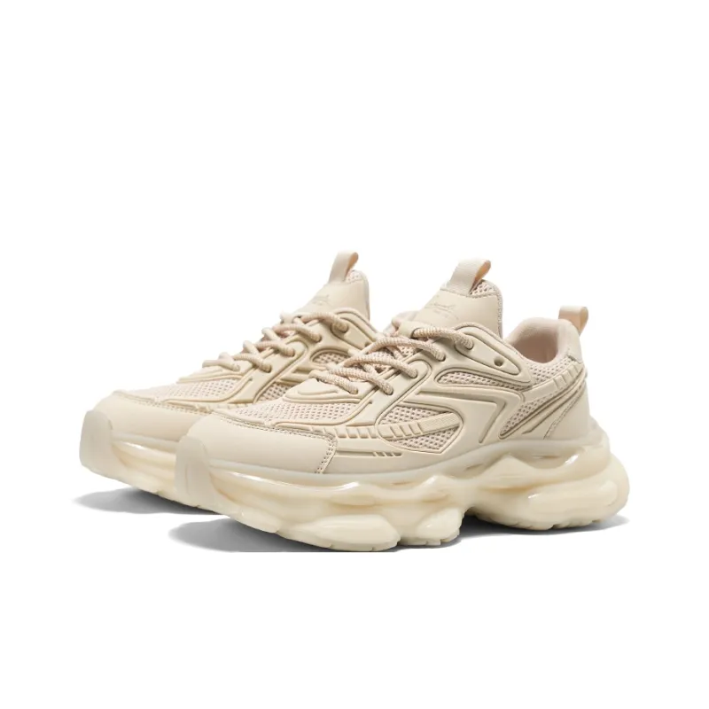 K 61 Cushioning Abrasion Resistant Breathable Low Top Chunky Sneakers Men's Khaki-3