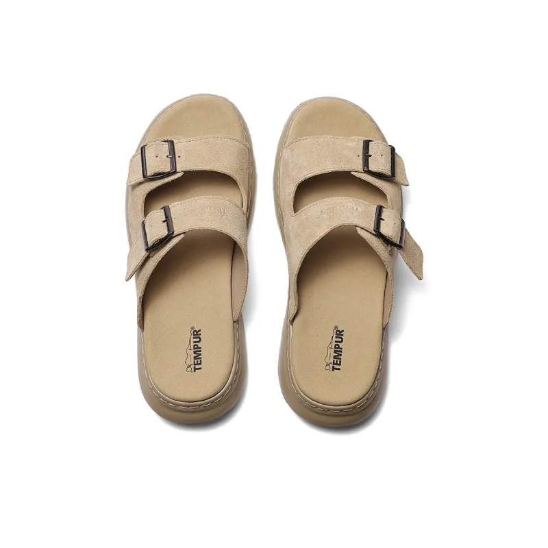 TEMPUR Rubber Foam Outsole Slide Slippers Men's Apricot-2