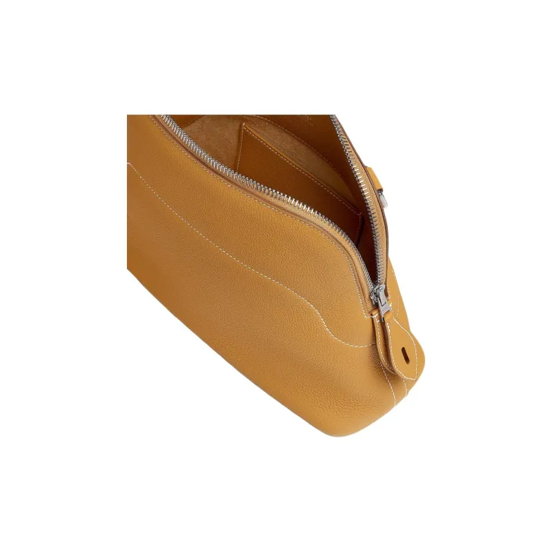 HERMES Bolide Togo Calfskin Crossbody Bag Unisex 21 Naturel Sable Light Tea Brown-3