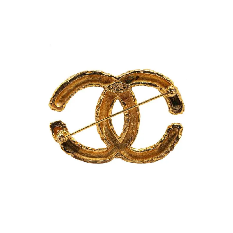 CHANEL 1993 Baroque embossed CC logo Brooch-1