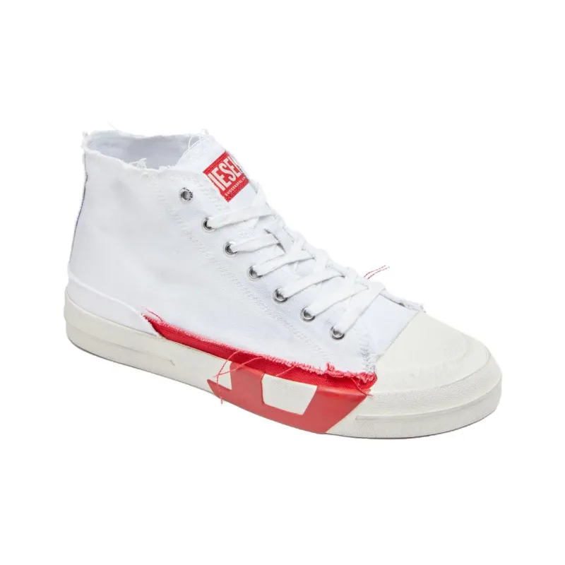 DIESEL S D Verse High Top Canvas Shoes Men's White-3