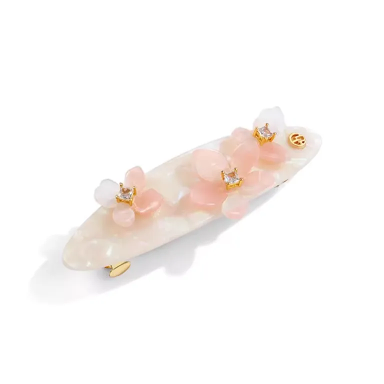 EVITA PERONI Acetate Plate Hair Clips Women's Dazzling White-1
