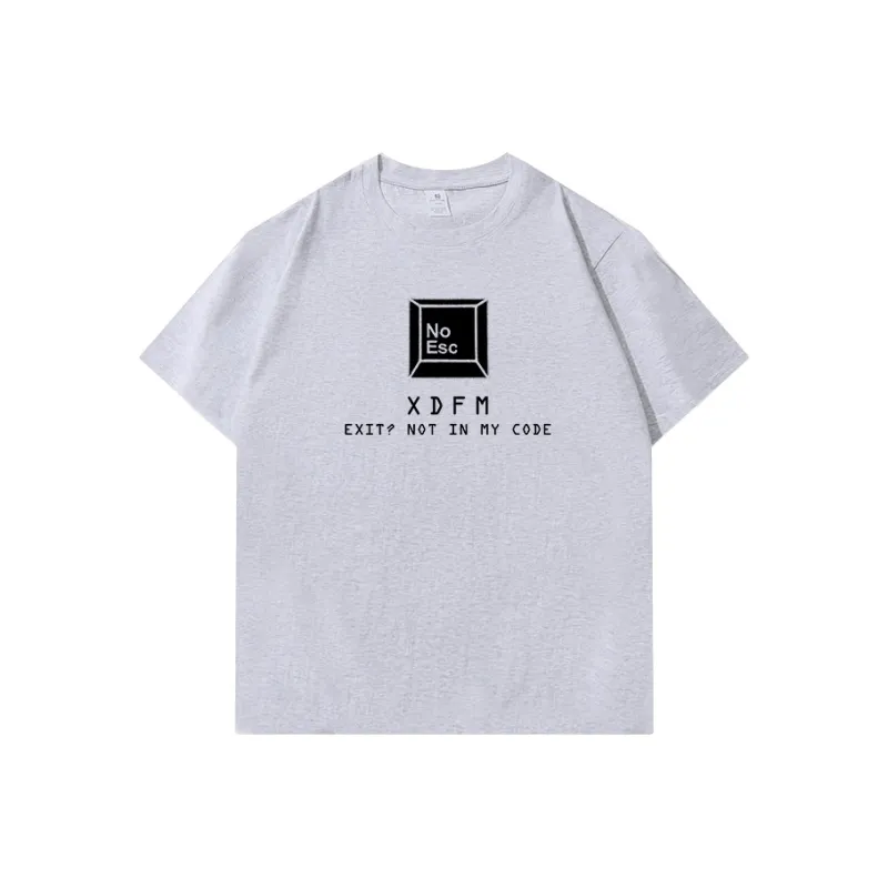 XDFM American Esc Not Exit Code Prank T Shirt Loose Fit Unisex-4