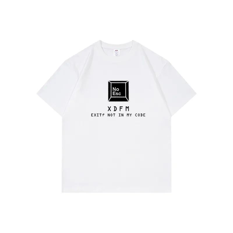 XDFM American Esc Not Exit Code Prank T Shirt Loose Fit Unisex-6