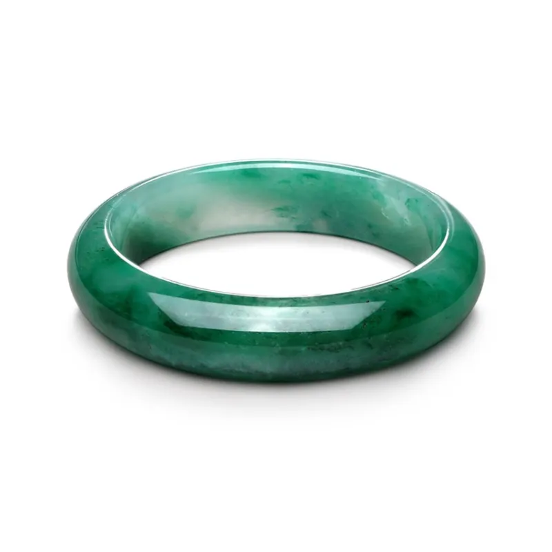JINGUIFU Natural African Emerald Bangles Women's-0