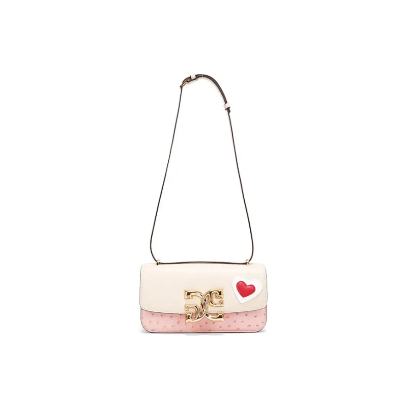 COOGI Cow Leather Small Square Bag Shoulder Bag Crossbody Bag Medium Size Women's Pink-5