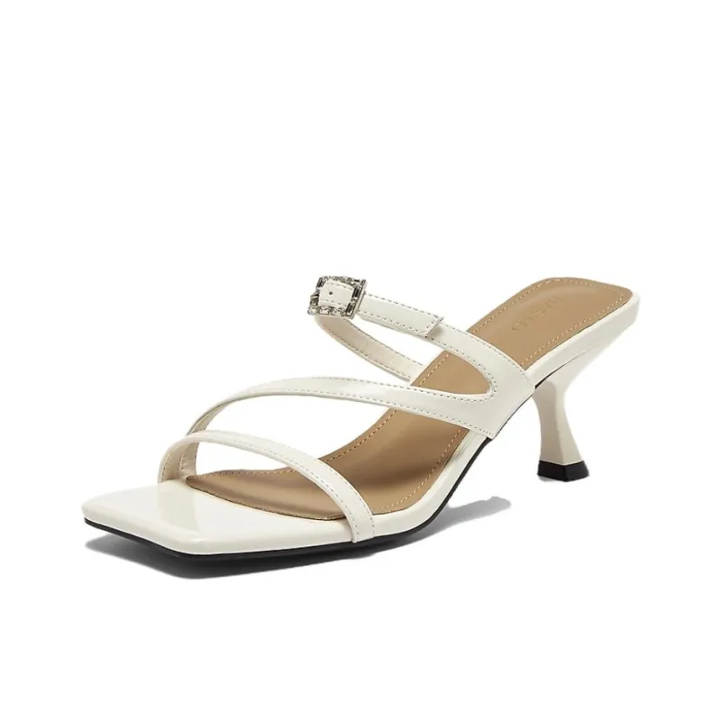 BASTO Leather Patchwork Slide Slippers Women's-1