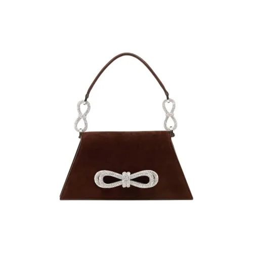 MACH & MACH Suede Shoulder Bag, Crossbody Bag, Handbag Medium Size Women's Brown