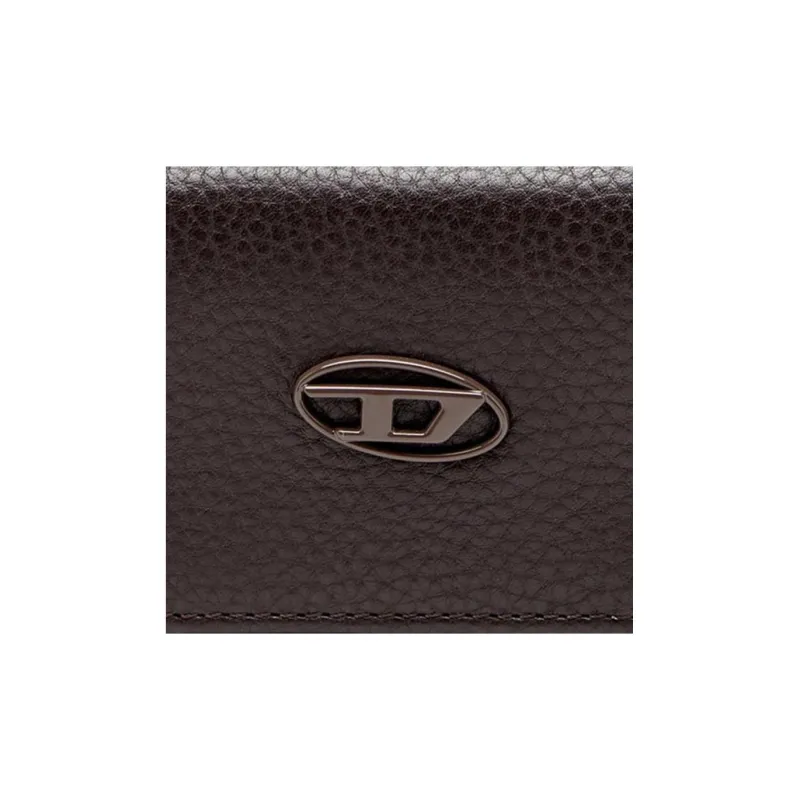 DIESEL Cow Leather Wallet Coin Purse Men's Dark Brown-4