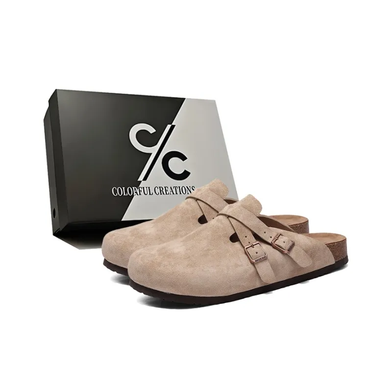 Colorful Creations Cork Sole Quiet, Odor Resistant, Slip Resistant Closed Toe Slippers Unisex Box-12