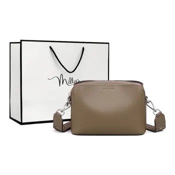 MILLIE'S Cow Leather Shoulder Bag Women's Elephant Gray