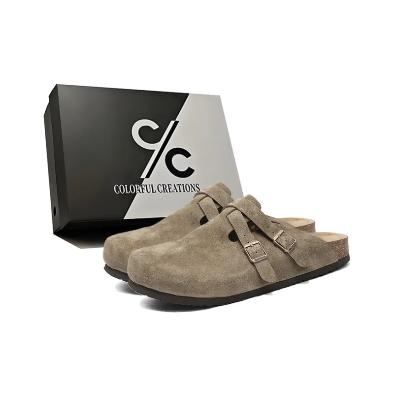 Colorful Creations Cork Sole Quiet, Odor Resistant, Slip Resistant Closed Toe Slippers Unisex Box-18