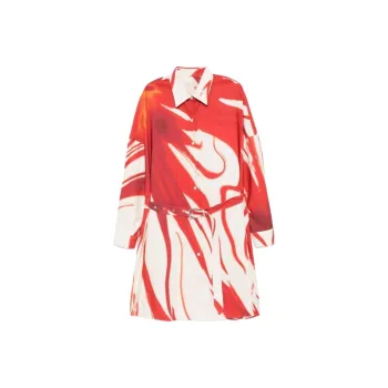 DRIES VAN NOTEN Long Sleeved Dress Women's Red
