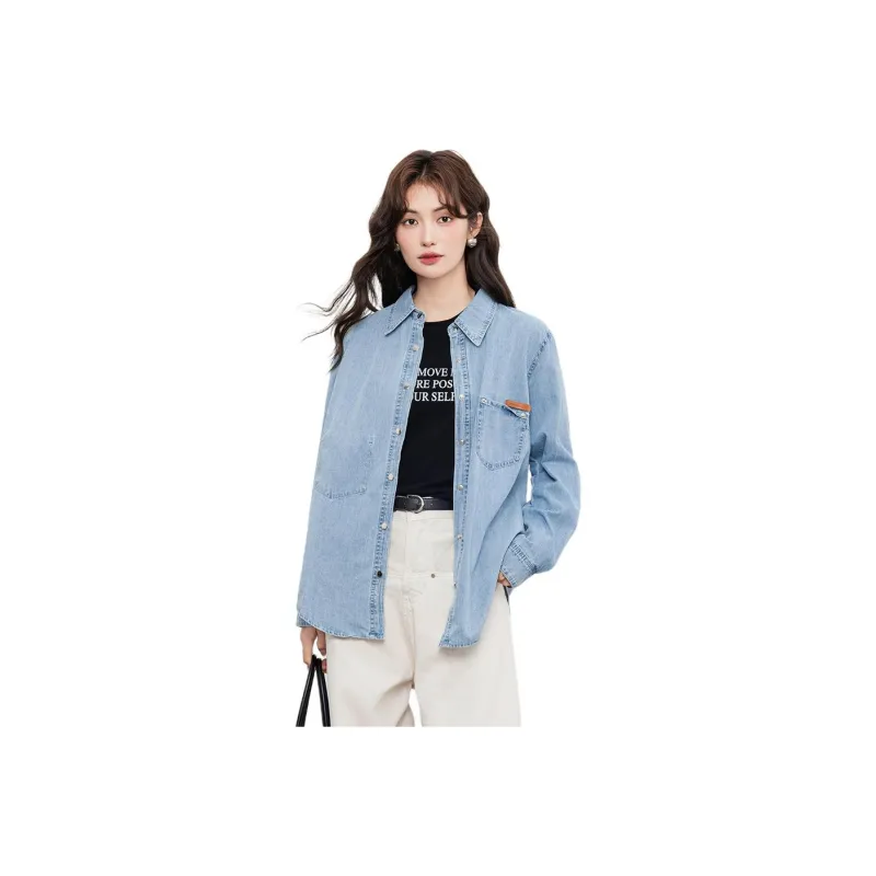 ERIRI Shirts Women's Denim Blue-0