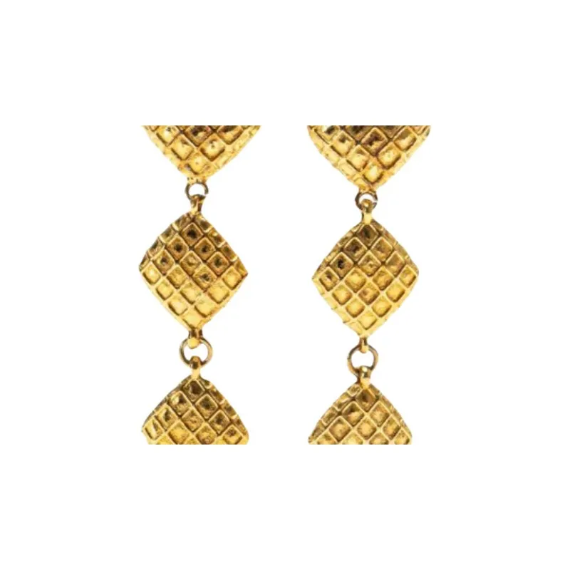 CHANEL Gold Plated Earrings Women's Gold-1