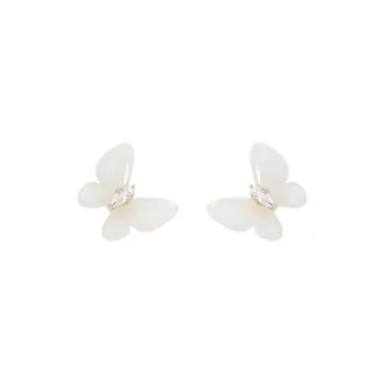 SHINE Begonia Collection S925 Sterling Silver Stud, Copper, Resin Stud Earrings Women's