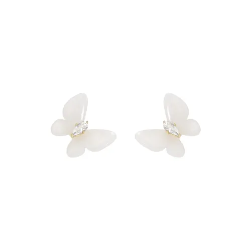 SHINE Begonia Collection S925 Sterling Silver Stud, Copper, Resin Stud Earrings Women's