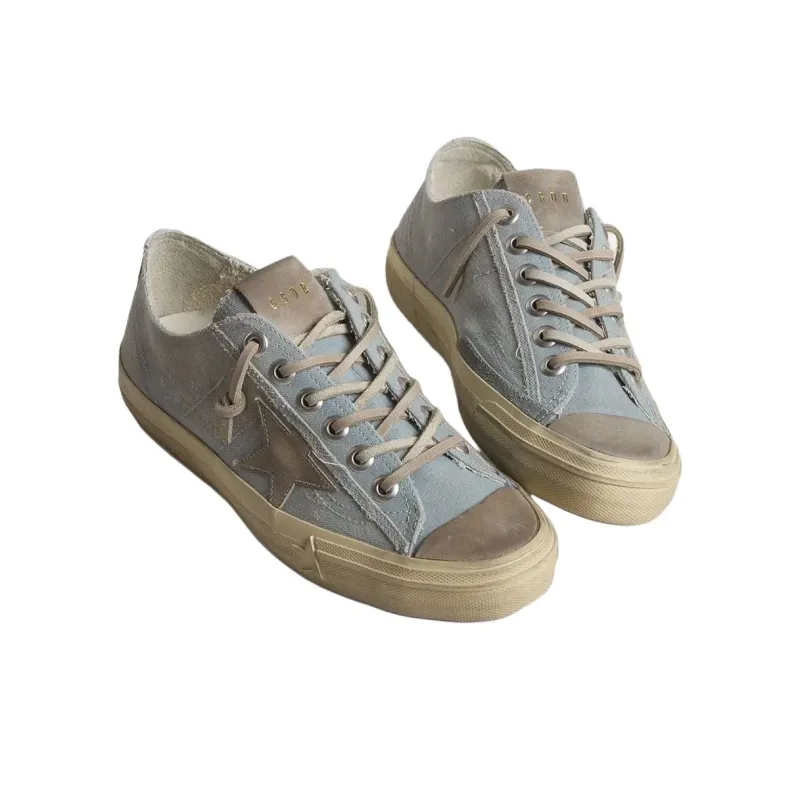 Golden Goose V Star Low Top Canvas Shoes Women's Light Blue-2