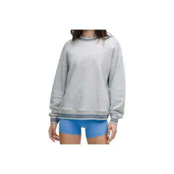 Lululemon Perfectly Oversized Sweatshirt Women's Ultimate Light Gray Heathered Core Ultra Light Grey/Pool Party