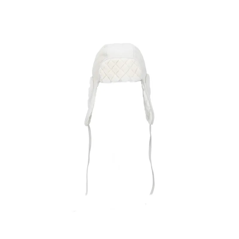 CHANEL Wool Trapper Hats Unisex White-1