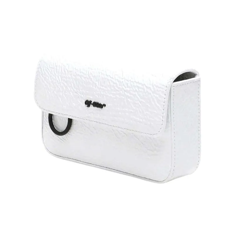 OFF WHITE Leather Shoulder Bag Crossbody Bag Unisex White-1