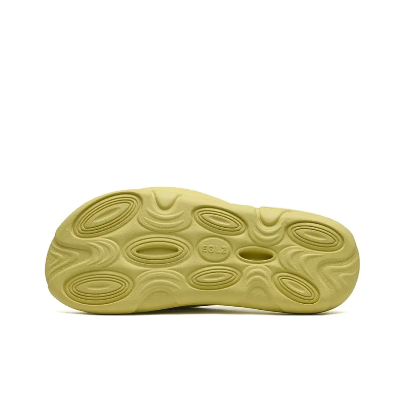 EQLZ EQUALIZER Oasis Slip Resistant Abrasion Resistant Slide Slippers Unisex Tender Shoot Yellow-6