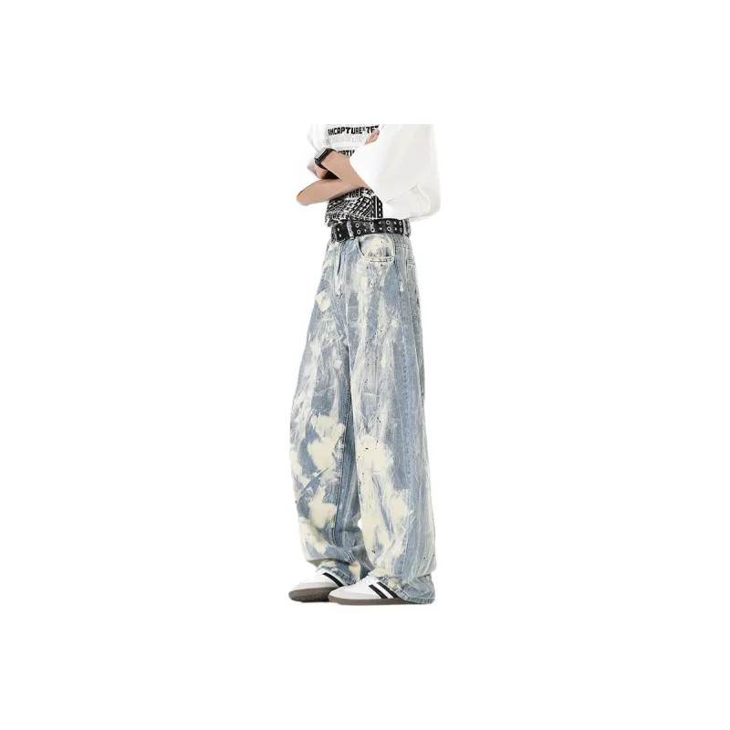 NVRFRGT Jeans Unisex Blue White-0