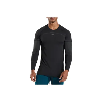 GYMSHARK 315 Long Sleeve T Shirt T Shirt Men's Black