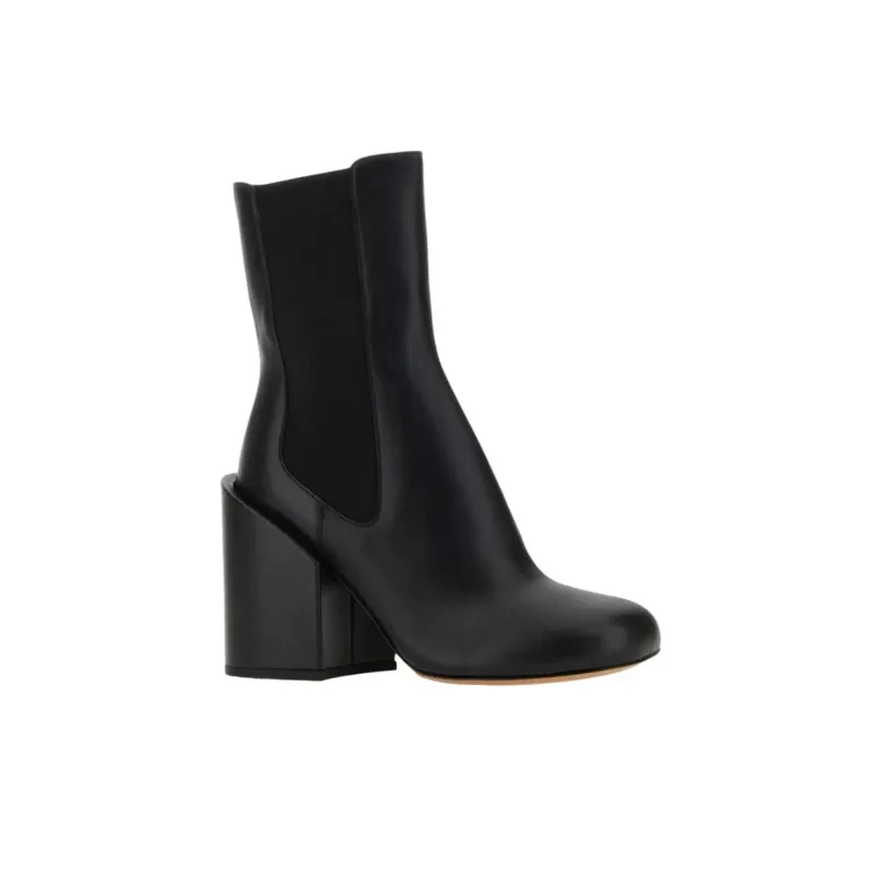 MaxMara Sportma Short Chelsea Boots 10cm Women's Black-2