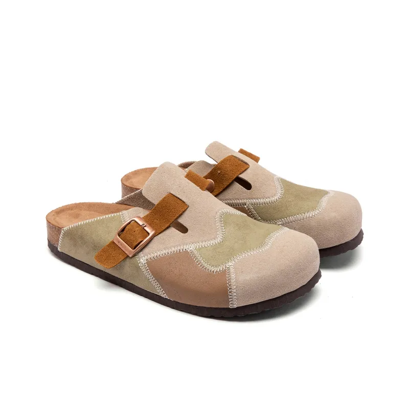 JEANSWEST Cork Sole Quiet, Odor Resistant, Slip Resistant Closed Toe Slippers Unisex-3