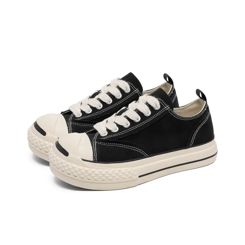 HACKBUTEER Low Top Skateboard Shoes Men's Black Box Included-3