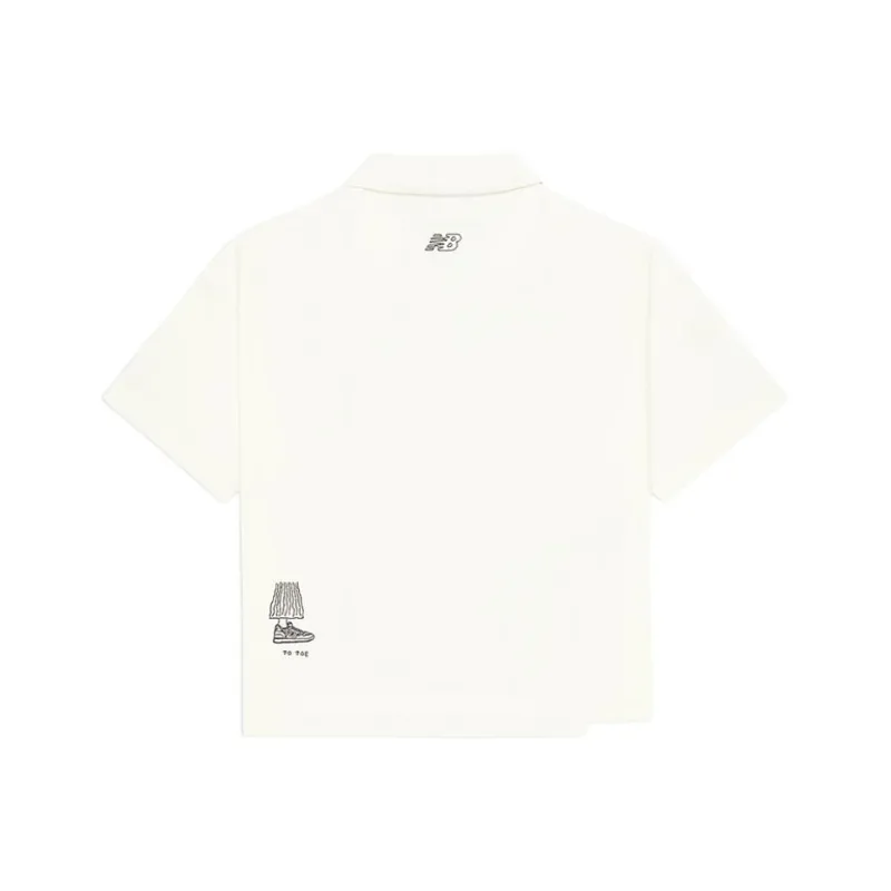 New Balance NB Grey SS25 Polo Shirt Women's White-1