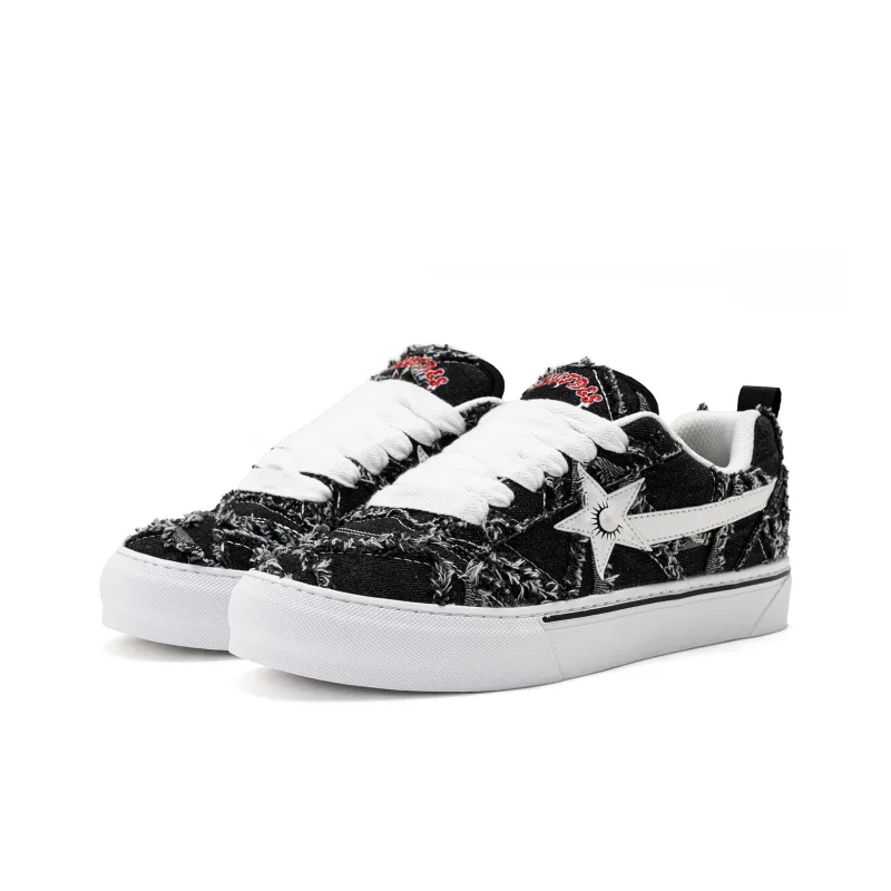 PES PANDA Lightning Storm Anti Slip And Wear Resistant Height Increasing Low Top Skateboard Shoes Unisex-24