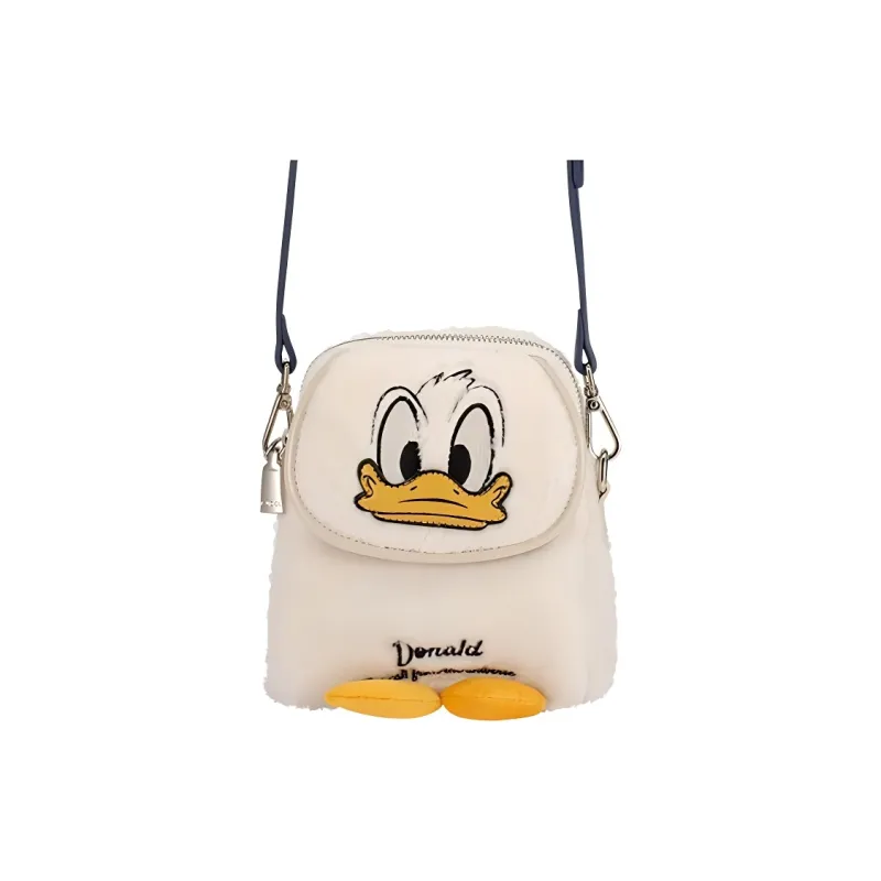 AJIDOU Disney, Collaboration Fabric Shoulder Bag, Crossbody Bag Small Size Women's Ivory White & Yellow-0