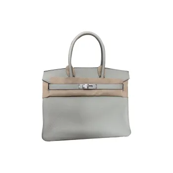 HERMES Birkin Togo Calfskin Handbag Women's Light Blue