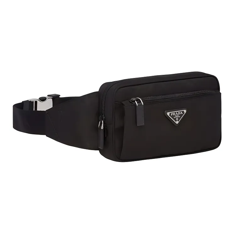 PRADA Nylon Fanny Pack Unisex Black-1