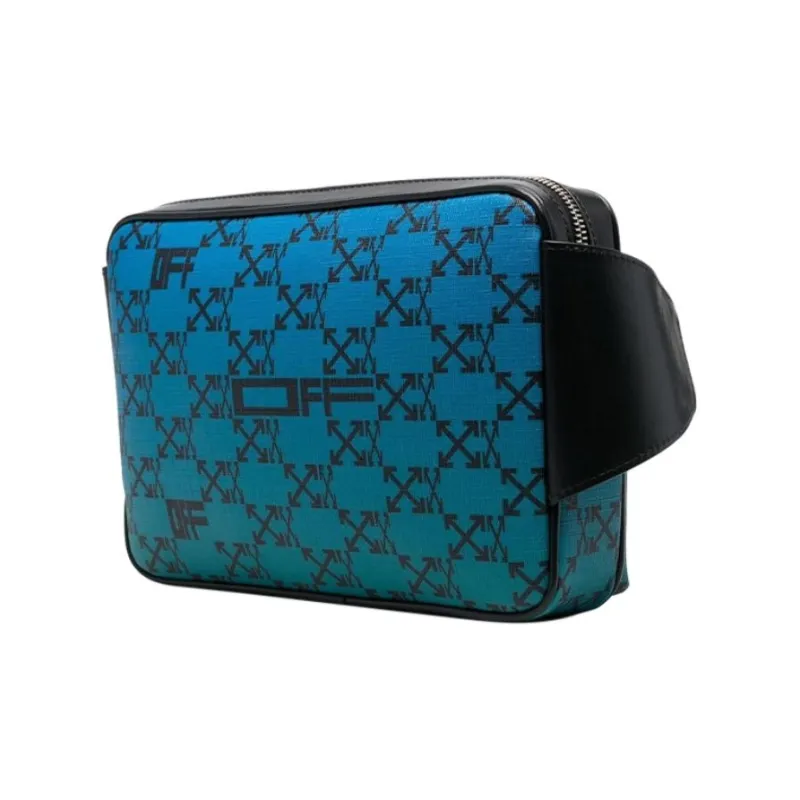 OFF WHITE Cotton Shoulder Bags Fanny Pack Men's Blue-1