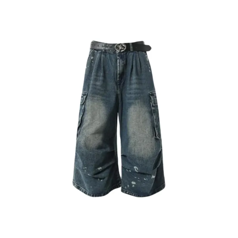 TESTUNG Denim Shorts Unisex Blue-0