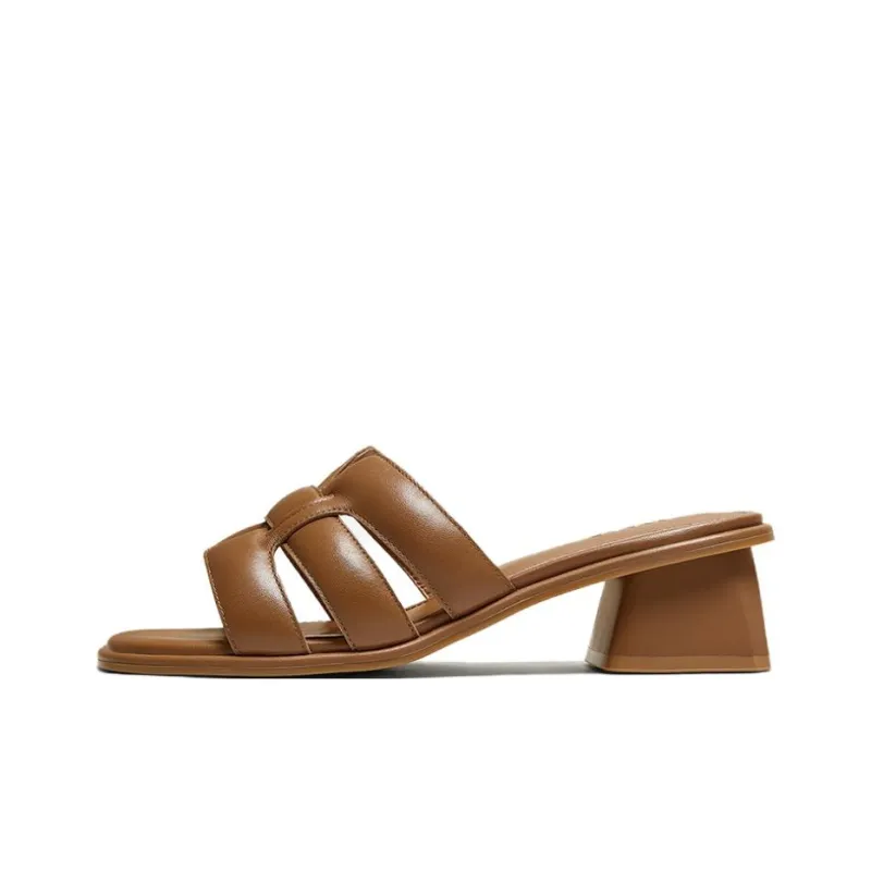 BASTO Leather Patchwork Quiet Slide Slippers Women's-0