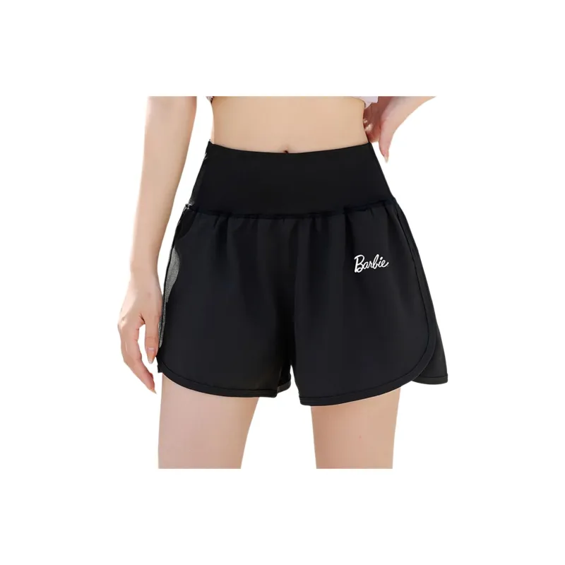 Barbie Sports Shorts Women's Soft Black Dance Pants[with Back Waist Pocket, Super Stable]-0