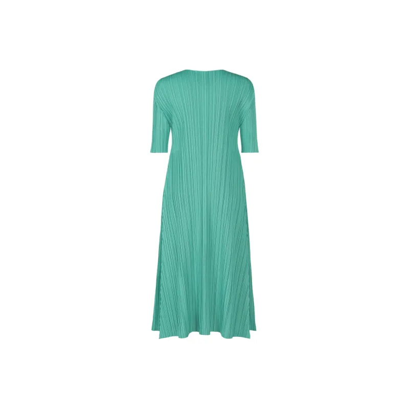 PLEATS PLEASE ISSEY MIYAKE Short Sleeved Dress Women's Green-1