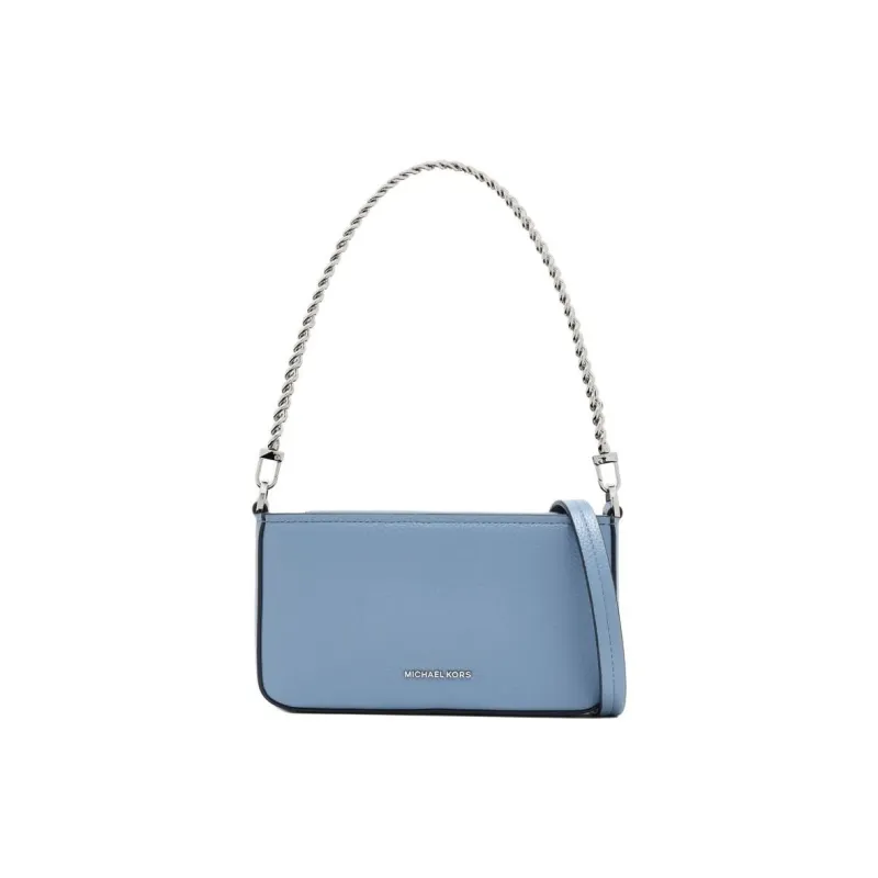 MICHAEL KORS Bryant Cow Leather Shoulder Bag, Crossbody Bag Trumpets Women's Blue-2