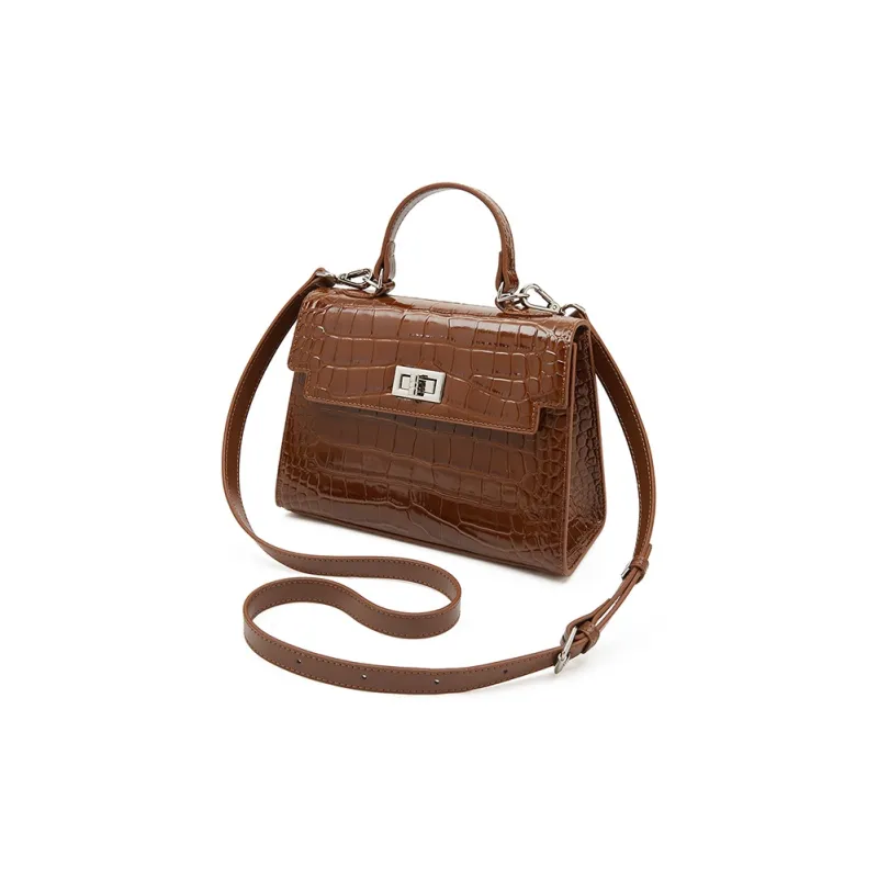 Old Man's Head Top Grain Cow Leather Shoulder Bag, Crossbody Bag, Handbag Regular Women's Black/Red/Brown-1