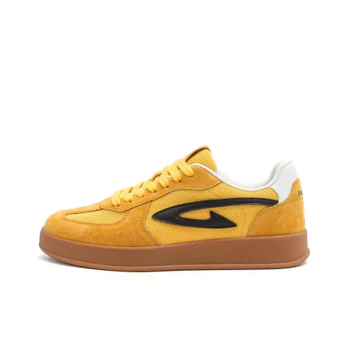 DEERWAY Slip Resistant Shock Absorbers With Abrasion Resistant Properties Low Top Skateboard Shoes Unisex Ginger Yellow