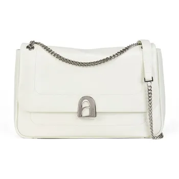 LA FESTIN Cow Leather Shoulder Bag, Crossbody Bag Women's Sassy Black/Cool White