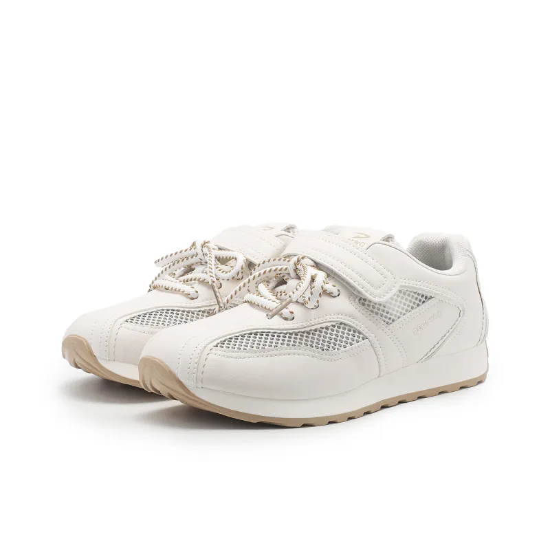 DEERWAY Height Increasing Abrasion Resistant Lightweight Slip Resistant Low Top Casual Shoes Women's Beige-1