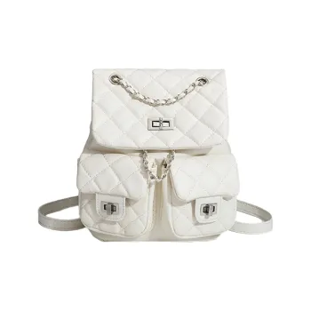 Yalu Polyester With PU Backpack Women's White/Black/Blue