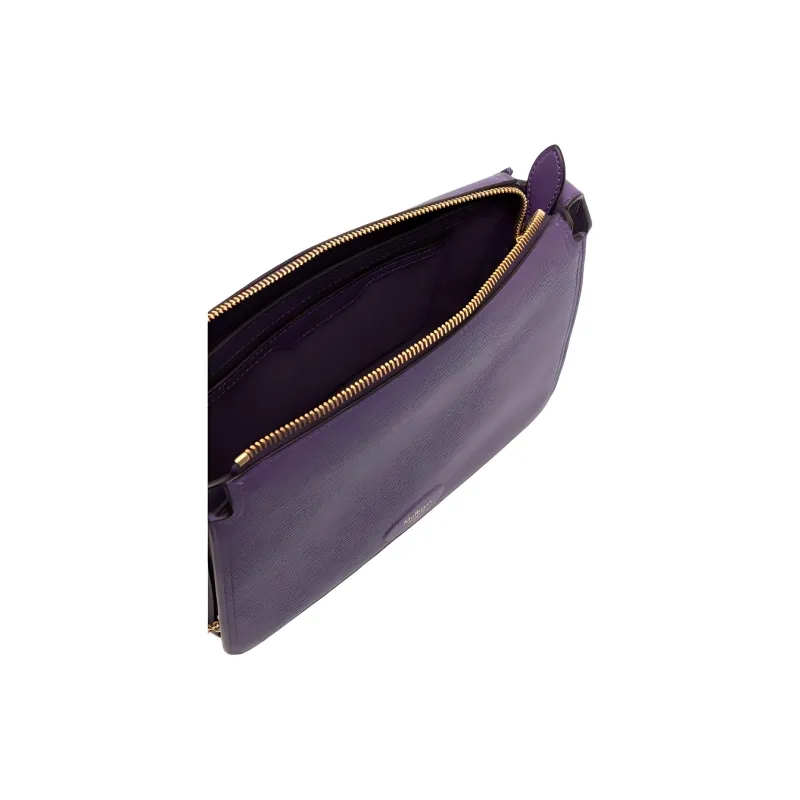 Mulberry Grained Calfskin Shoulder Bag Crossbody Bag Women's Purple Crystal-3
