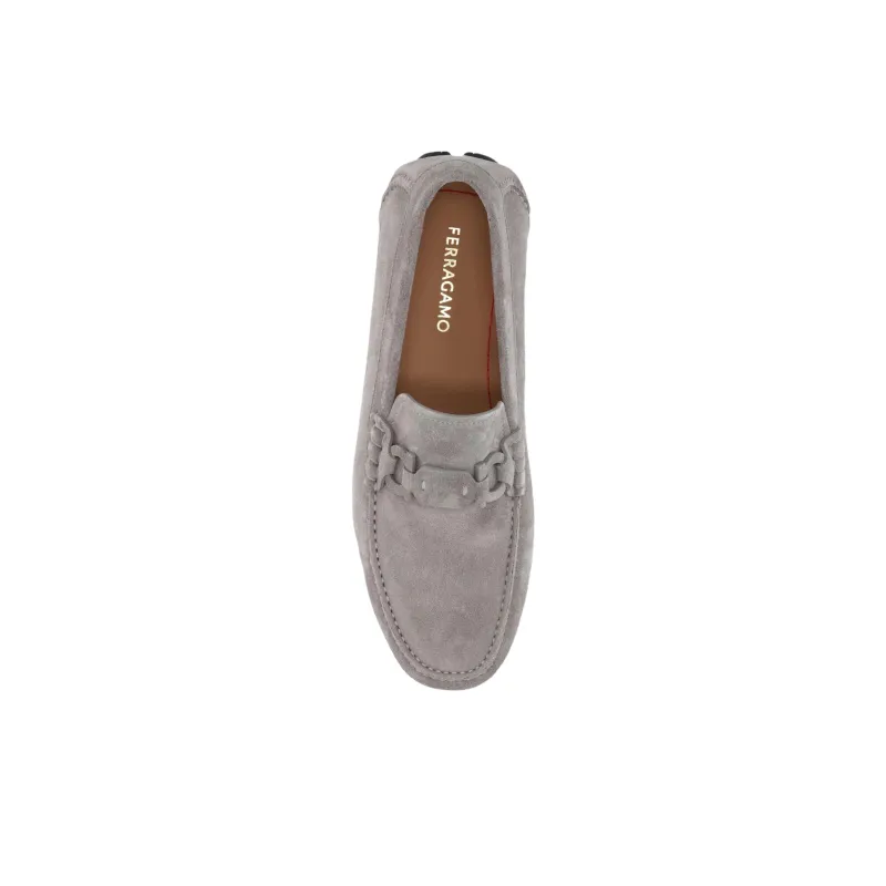 FERRAGAMO GANCINI Casual Shoes Men's Gray-4